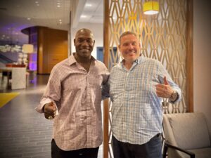 Livan Hernandez and Eliam posing for a picture together